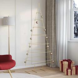 vidaXL Pom de Craciun din metal Auriu 210 cm Otel vopsit în pulbere GartenMobel Dekor (42019156)