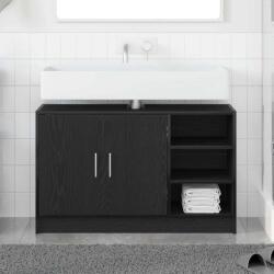 vidaXL Dulap pentru chiuveta cu usa Stejar Negru 90 x 29 x 55 cm GartenMobel Dekor (869211)