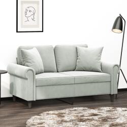 vidaXL Canapea cu 2 locuri cu pernute, gri deschis, 120 cm, catifea GartenMobel Dekor (3200935) Canapea
