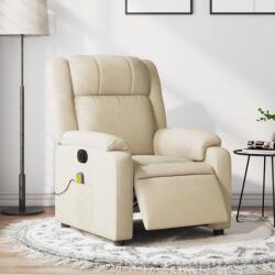 vidaXL Fotoliu electric de masaj rabatabil, crem, textil GartenMobel Dekor (3205199)