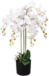 vidaXL Planta artificiala orhidee cu ghiveci, 75 cm, alb GartenMobel Dekor (244425)