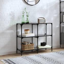 vidaXL Masuta de cafea, blat din sticla negra, 98x30x81 cm, otel GartenMobel Dekor (846029)