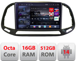 Edotec Navigatie Android Fiat Doblo 2015-2018 Edotec QLED 2K 16GB+512GB (KIT-DOBLO15+EDT-E809-2K)