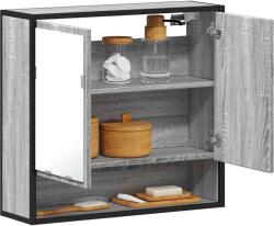 vidaXL Dulap de baie cu oglinda gri sonoma 65x20x60 cm lemn compozit GartenMobel Dekor (849262)