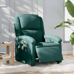 vidaXL Fotoliu electric de masaj rabatabil, verde închis, textil GartenMobel Dekor (3204158)