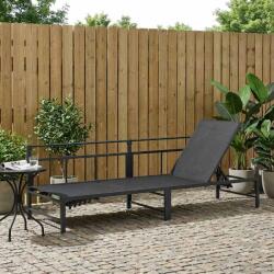 vidaXL Sezlong Negru 200 x 62 x 59, 5 cm Textilena GartenMobel Dekor (42025091)