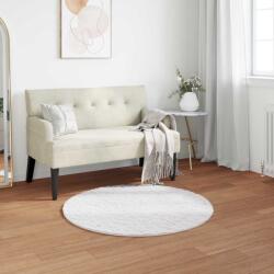 vidaXL Covor din Blana Faux de Iepure Olite Alb Ø 100 cm Poliester GartenMobel Dekor (42021624) Covor