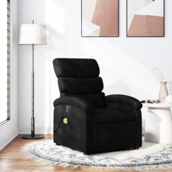 vidaXL Fotoliu de masaj rabatabil, negru, material textil GartenMobel Dekor (371703)