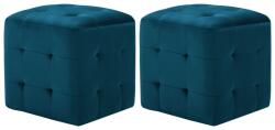 vidaXL Noptiere, 2 buc. , albastru, 30x30x30 cm, tesatura din catifea GartenMobel Dekor (249016)