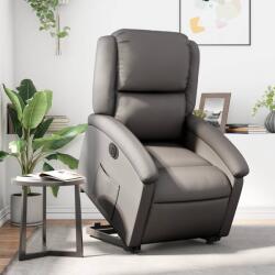 vidaXL Fotoliu rabatabil electric cu ridicare, gri, piele naturala GartenMobel Dekor (3204273)