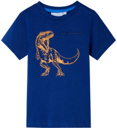 vidaXL Tricou de copii cu maneci scurte albastru închis, 128 GartenMobel Dekor (12217)
