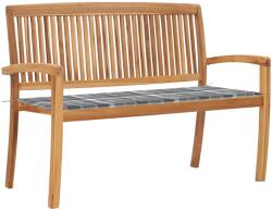 vidaXL Banca de gradina stivuibila cu perna, 128, 5 cm, lemn masiv tec GartenMobel Dekor (3063293)