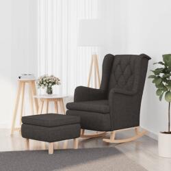 vidaXL Fotoliu balansoar cu taburet, gri închis, material textil GartenMobel Dekor (3121273)