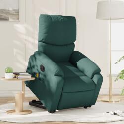 vidaXL Fotoliu electric masaj rabatabil / ridicare verde închis textil GartenMobel Dekor (3204866)