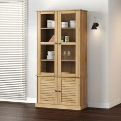 vidaXL Vitrina de sticla VIGO, 85x35x170 cm, lemn masiv de pin GartenMobel Dekor (353193) Biblioteca