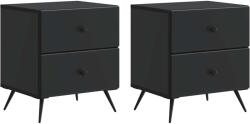 vidaXL Set 2 noptiere negre cu 4 sertare, 43 x 34, 5 x 47, 5 cm, lemn prelucrat (895448)