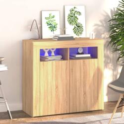 vidaXL Servanta cu lumini LED, stejar sonoma, 80x35x75 cm GartenMobel Dekor (804331) Comoda