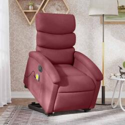 vidaXL Fotoliu de masaj electric rabatabil cu ridicare rosu vin textil GartenMobel Dekor (3204017)