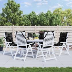 vidaXL Perne scaun cu spatar înalt, 6 buc. negru carouri textil oxford GartenMobel Dekor (377652)