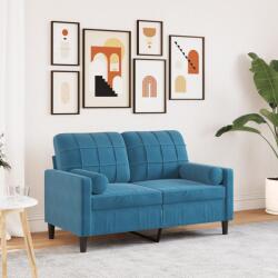 vidaXL Canapea cu 2 locuri cu pernute, albastru, 120 cm, catifea GartenMobel Dekor (3278218) Canapea