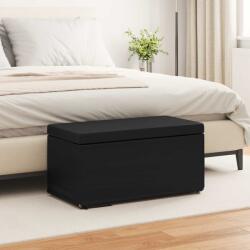 vidaXL Taburet Negru Piele ecologica si lemn stratificat GartenMobel Dekor (876786)