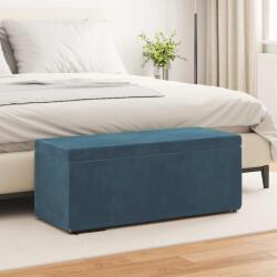 vidaXL Taburet albastru 101 x 41 x 40 cm Catifea si lemn stratificat GartenMobel Dekor (876794)
