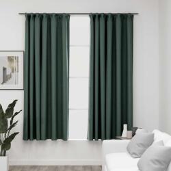 vidaXL Draperii opace aspect in, cu carlige, 2 buc. , verde, 140x175 cm GartenMobel Dekor (321188)