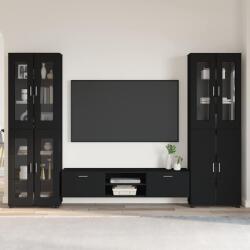 vidaXL Set comoda TV cu sertar cu usa FLORIN 3 pcs Negru Lemn compozit GartenMobel Dekor (3398005)