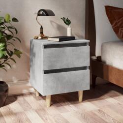 vidaXL Noptiera cu picioare din lemn masiv pin, gri beton, 40x35x50 cm GartenMobel Dekor (805859)