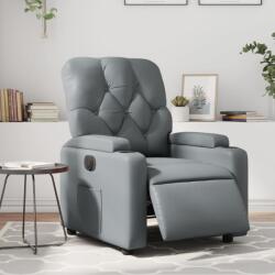 vidaXL Fotoliu rabatabil electric, gri, piele ecologica GartenMobel Dekor (3204761)