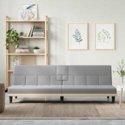 vidaXL Canapea extensibila cu suporturi de pahar, gri deschis, textil GartenMobel Dekor (351863) Canapea
