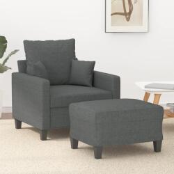 vidaXL Fotoliu canapea cu taburet, gri închis, 60 cm, textil GartenMobel Dekor (3201082) Canapea