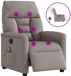 vidaXL Fotoliu electric de masaj rabatabil, gri taupe, textil GartenMobel Dekor (3303029)