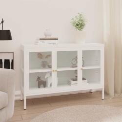 vidaXL Servanta, alb, 105x35x70 cm, otel si sticla GartenMobel Dekor (336068) Comoda