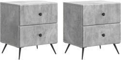 vidaXL Set 2 noptiere cu 4 sertare, gri beton, 43 x 34, 5 x 47, 5 cm (895452)