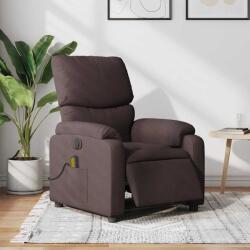 vidaXL Fotoliu electric de masaj rabatabil, maro închis, textil GartenMobel Dekor (3204817)