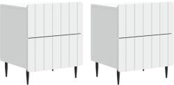 vidaXL Set 2 noptiere albe cu 4 sertare, lemn prelucrat, 43x34, 5x49, 5 cm (894296)
