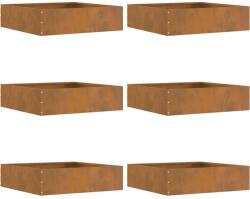 vidaXL Margine pentru gazon 6 pcs Ruginit 50 x 50 x 13 cm GartenMobel Dekor (874729)