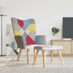 vidaXL Scaun de relaxare cu taburet, textil, petice GartenMobel Dekor (328184)