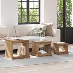 vidaXL Masa de cafea 3 pcs Stejar Artizanal Lemn compozit GartenMobel Dekor (881451)