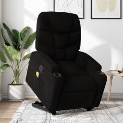 vidaXL Fotoliu rabatabil de masaj, cu ridicare, negru, material textil GartenMobel Dekor (3204610)