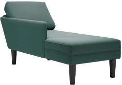 vidaXL Sezlong cu perna si cotiera dreapta, verde închis, catifea GartenMobel Dekor (4009809)