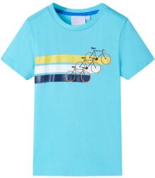 vidaXL Tricou pentru copii cu maneci scurte, turcoaz, 116 GartenMobel Dekor (12181)