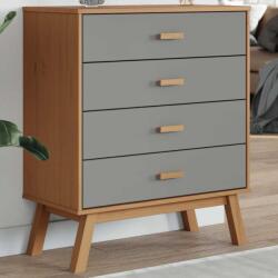 vidaXL Dulap cu sertar „OLDEN, gri si maro, lemn masiv de pin GartenMobel Dekor (358589) Comoda