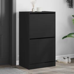 vidaXL Dulap de pantofi cu 2 sertare rabatabile, negru, 60x42x108 cm GartenMobel Dekor (3214386) Pantofar