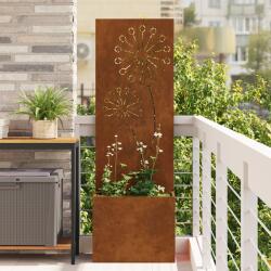 vidaXL Ghiveci de Gradina cu Panou Decorativ Ruginit 50 x 140 cm GartenMobel Dekor (876461)
