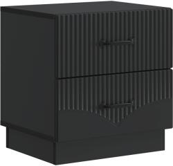 vidaXL Noptiera neagra cu 2 sertare din lemn prelucrat, 43 x 34, 5 x 44, 5 cm (895217)