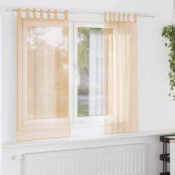 vidaXL Perdele Voile cu buzunare pentru bare 2 buc Nisip GartenMobel Dekor (4102216)