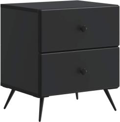 vidaXL Noptiera neagra cu 2 sertare, lemn prelucrat, 43 x 34, 5 x 47, 5 cm (895447)