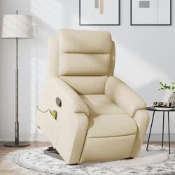 vidaXL Fotoliu masaj rabatabil cu ridicare, crem, material textil GartenMobel Dekor (3205001)